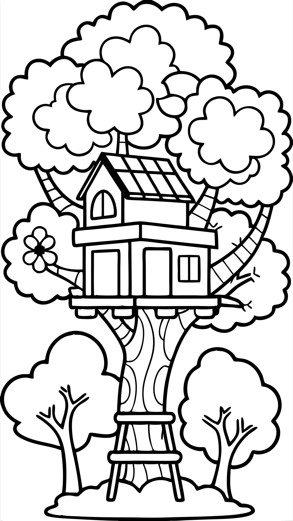 coloriage de la cabane dans les arbres